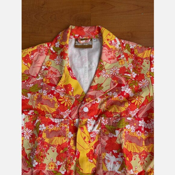 Big Bud Press Spring Rapture Printed Short Sleeve Jumpsuit M NWOT - Picture 2 of 8